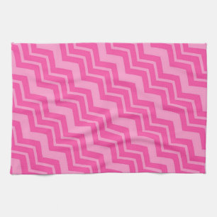 Paño De Cocina Diseño del patrón de Chevron de color rosa rosado 