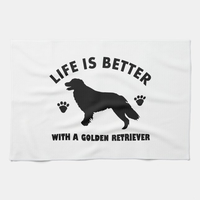 Paño De Cocina diseño del perro del golden retriever (Horizontal)