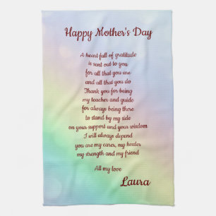 Paño De Cocina Diseño del poema del Día de la Madre