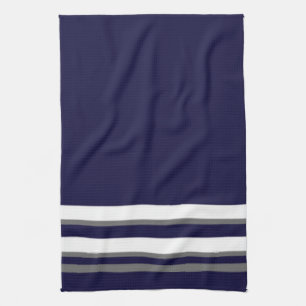 Paño De Cocina Diseño deportivo Stripes-Azul gris y blanco
