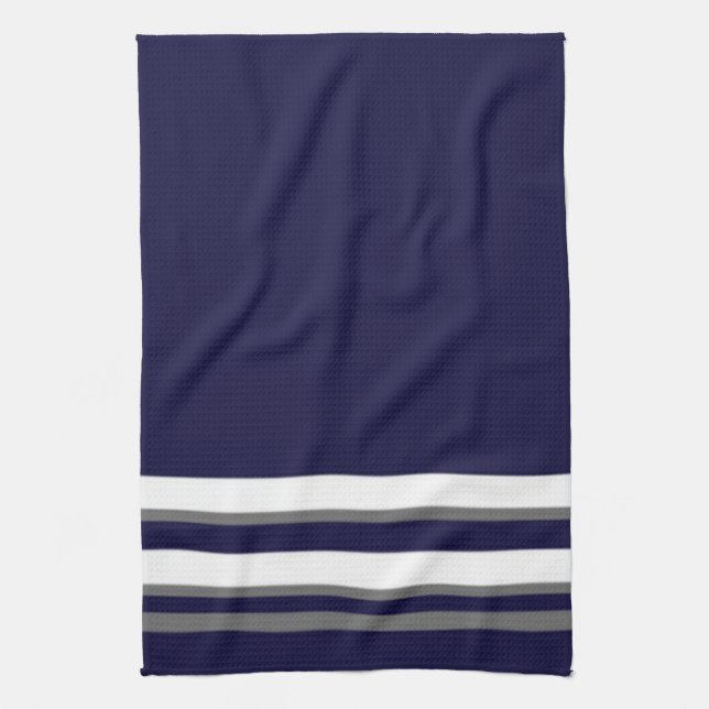 Paño De Cocina Diseño deportivo Stripes-Azul gris y blanco (Vertical)
