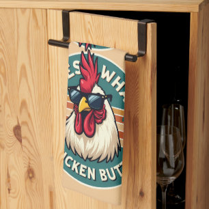 Paño De Cocina Diseño divertido de Chiste retro de pollo trasero