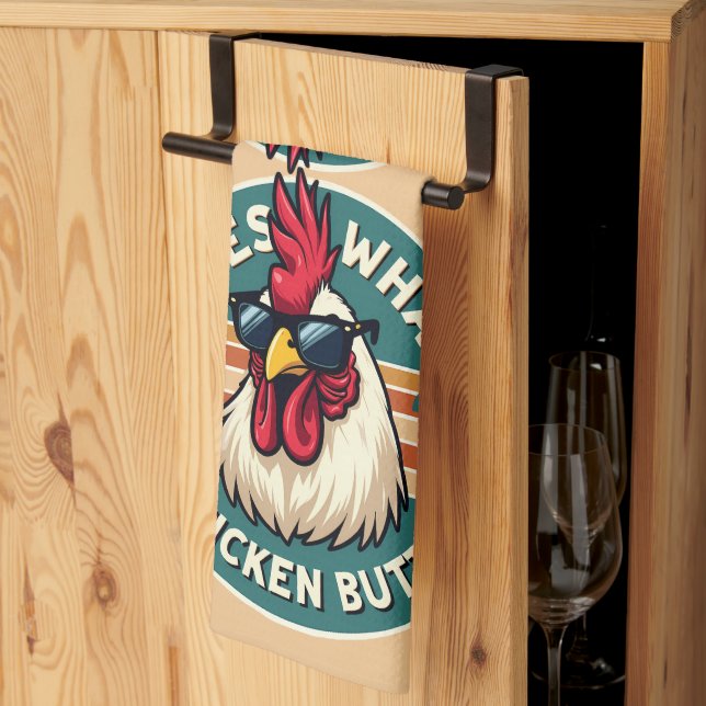 Paño De Cocina Diseño divertido de Chiste retro de pollo trasero (Pliegue de tercios)