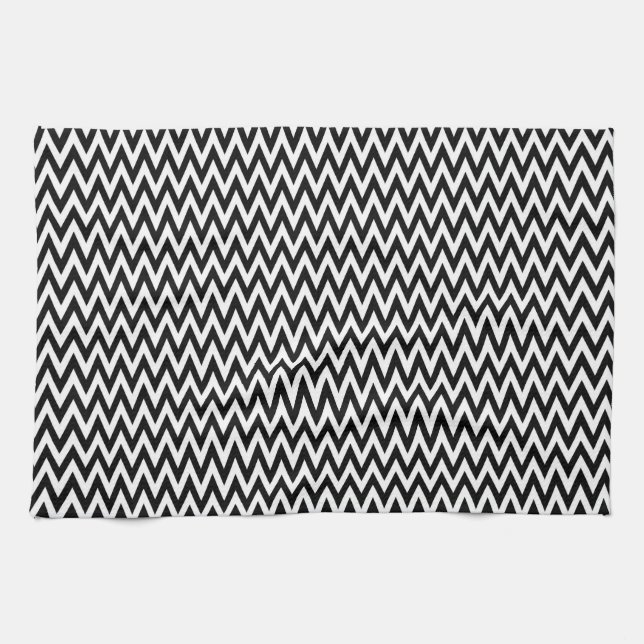 Paño De Cocina Diseño elegante de cheurón negro (Horizontal)