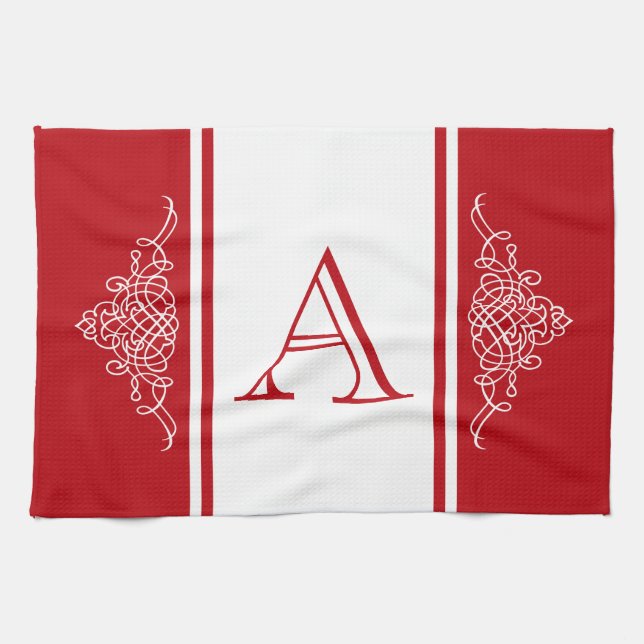 Paño De Cocina Diseño elegante en monograma (Horizontal)
