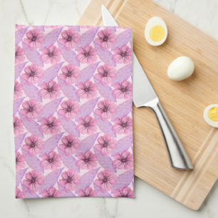 Paño De Cocina Diseño floral de acuarela botánica rosa B