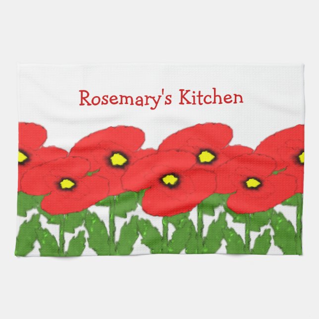 Paño De Cocina Diseño floral de Poppies (Horizontal)