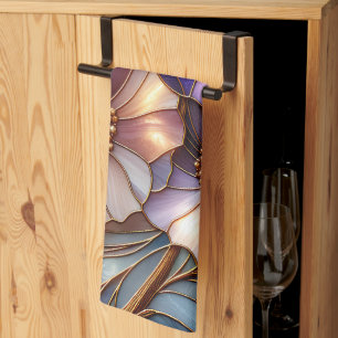 Paño De Cocina Diseño floral de vidrio emplomado elegante en suav