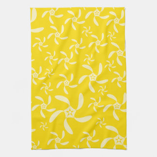 Paño De Cocina Diseño floral del verano. Amarillo soleado