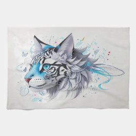 Paño De Cocina diseño garabato de un tigre