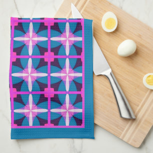 Paño De Cocina Diseño geométrico colorido bohemio ecléctico Té