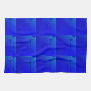 Paño De Cocina Diseño geométrico de azul cobalto