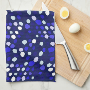 Paño De Cocina Diseño geométrico divertido de puntos azules multi