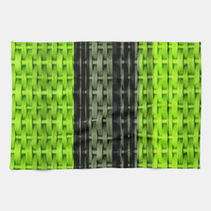 Paño De Cocina Diseño gráfico de arte de mimbre negro y verde