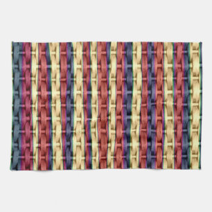 Paño De Cocina diseño gráfico retro colorido de mimbre