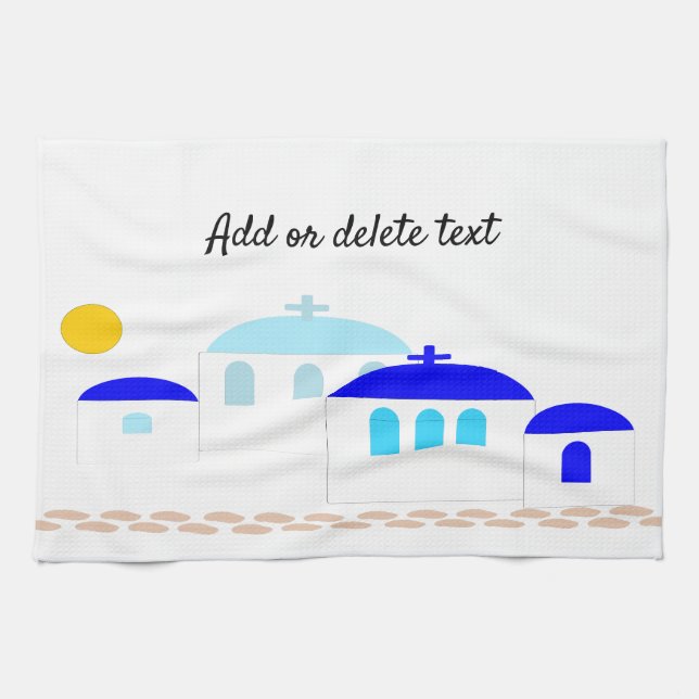 Paño De Cocina Diseño griego solo añade texto (Horizontal)