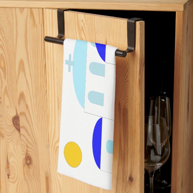 Paño De Cocina Diseño griego solo añade texto (Pliegue de tercios)