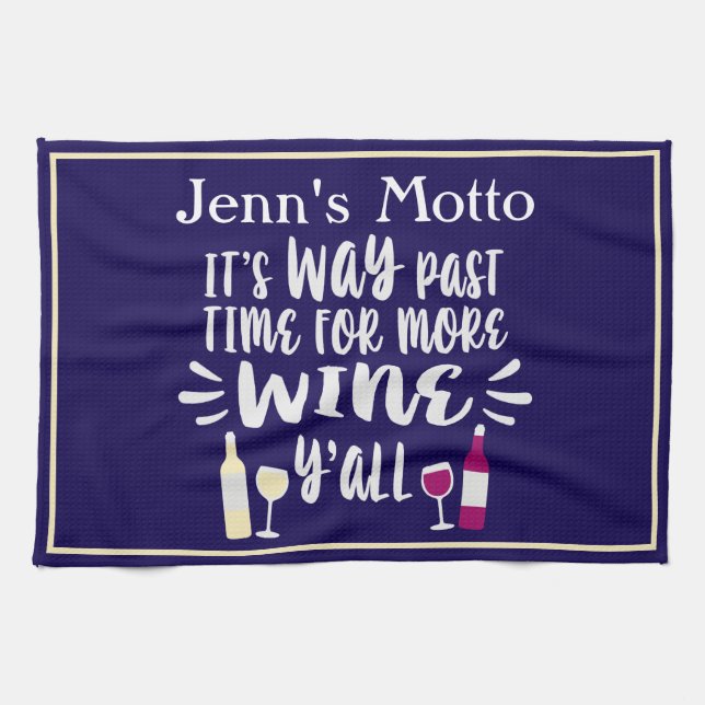 Paño De Cocina Diseño humorístico de la cita de vino de tu marina (Horizontal)
