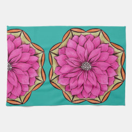 Paño De Cocina Diseño MAGENTA del POINSETTIA