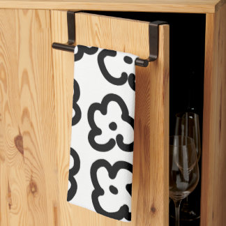 Paño De Cocina Diseño Moderno De Moda En Flor Y Flor De Color Neg