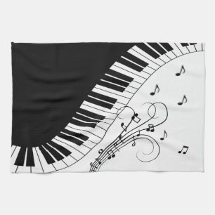 Paño De Cocina Diseño musical de teclado de piano