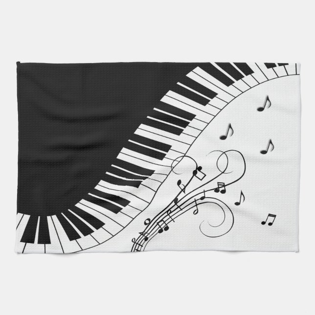 Paño De Cocina Diseño musical de teclado de piano (Horizontal)