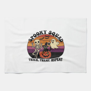 Paño De Cocina Diseño Retro de Halloween de Spooky Squad (Texto N