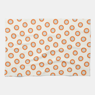 Paño De Cocina Diseño retro de punto de círculo naranja