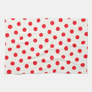 Paño De Cocina Diseño retro del lunar rojo