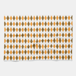 Paño De Cocina Diseño retro del modelo del diamante del naranja 