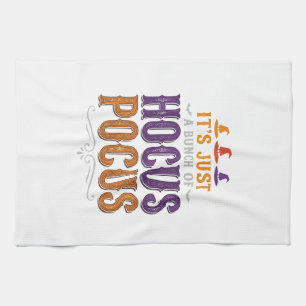 Paño De Cocina Diseño tipográfico vintage de Halloween Hocus Pocu