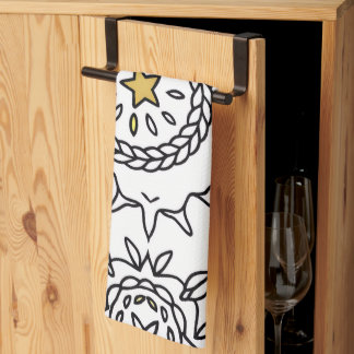 Paño De Cocina Diseño trenzado de Mandala y motivos de hoja