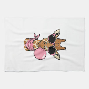 Paño De Cocina Diseño Vectorial de Chicle de Jirafa con Grabado A