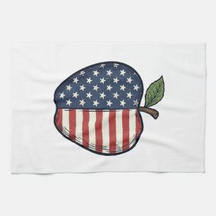 Paño De Cocina Diseño vectorial de grabado vintage de manzana pat