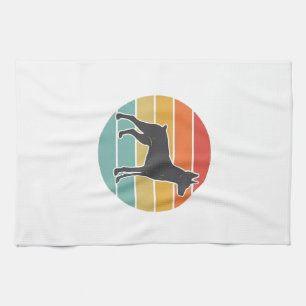 Paño De Cocina Diseño vectorial de silueta de perro vintage al at
