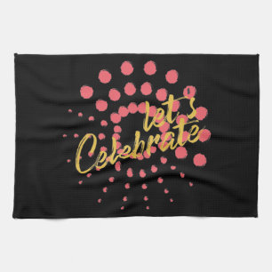 Paño De Cocina Diseño vibrante, alegre y divertido de "Celebremos