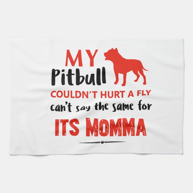 Paño De Cocina Diseños divertidos de la mamá del pitbull (Horizontal)