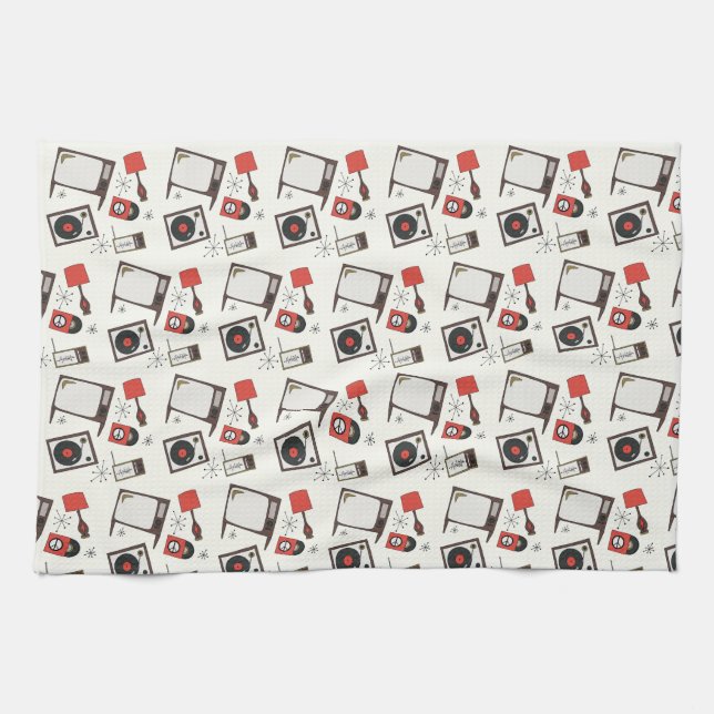 Paño De Cocina Diseños domésticos retro (Horizontal)