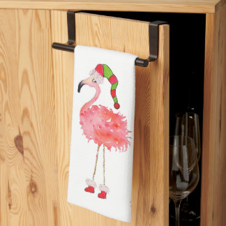 Paño De Cocina dish towel with flamingo