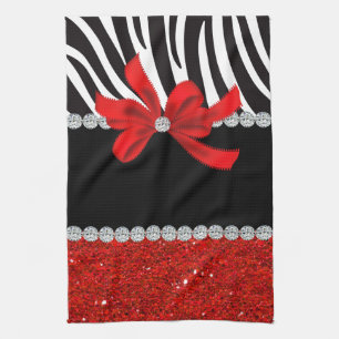 Paño De Cocina Diva del diamante (purpurina rojo)