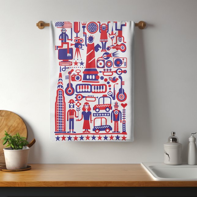 Paño De Cocina Diversión moderna 4 de julio EE.UU. Iconos estadou (Subido por el creador)
