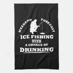 Paño De Cocina divertida bebida y pesca de hielo