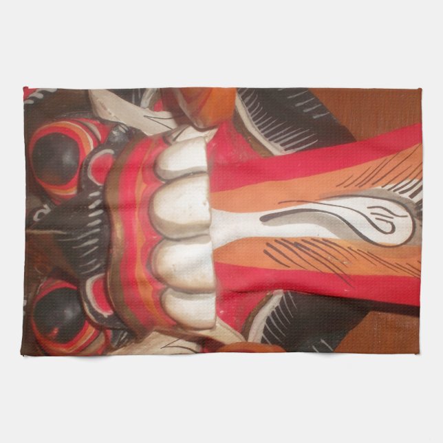 Paño De Cocina Divertida máscara rara de la lengua rara (Horizontal)