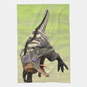 Paño De Cocina Divertido Arte Prehistórico de Aucasaurus Rugiendo