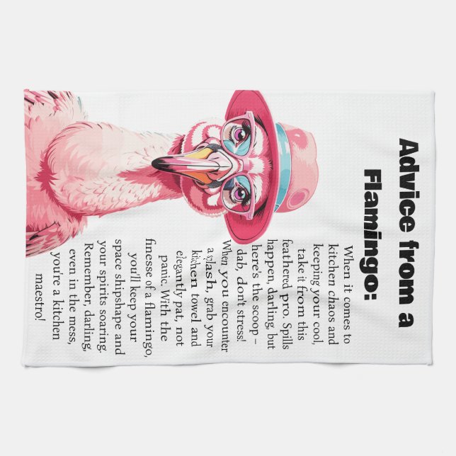 Paño De Cocina Divertido Consejo De Un Flamingo (Horizontal)
