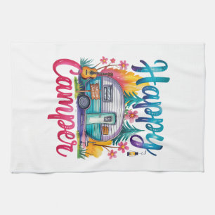 Paño De Cocina Divertido Feliz Campista Ropa de Camping Remolque 