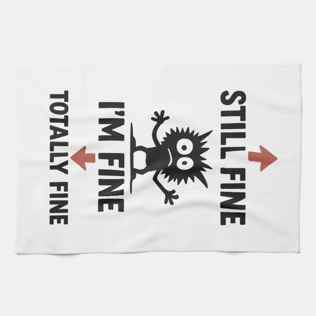 Paño De Cocina Divertido "I m Fine" Arrows Personalizado T-Shirt (Horizontal)