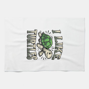 Paño De Cocina Divertido Me Gustan Las Tortugas Camiseta Vintage 