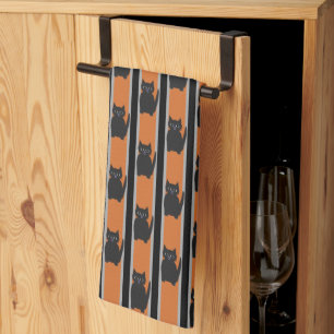 Paño De Cocina Divertidos y divertidos gatos negros de Halloween