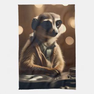 Paño De Cocina DJ Meerkat: Pistas giratorias en la sabana,
